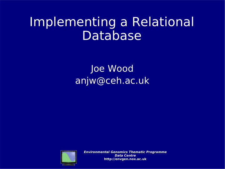 implementing a relational database