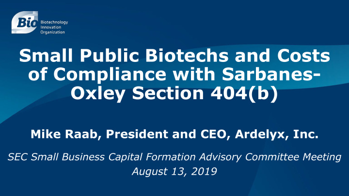 small public biotechs and costs of compliance with