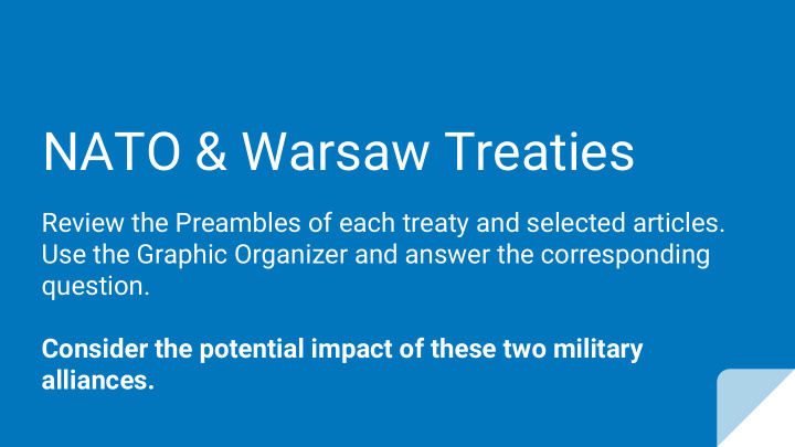 nato warsaw treaties