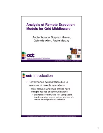 Introduction  Performance deterioration due to  latencies of remote operations   Most