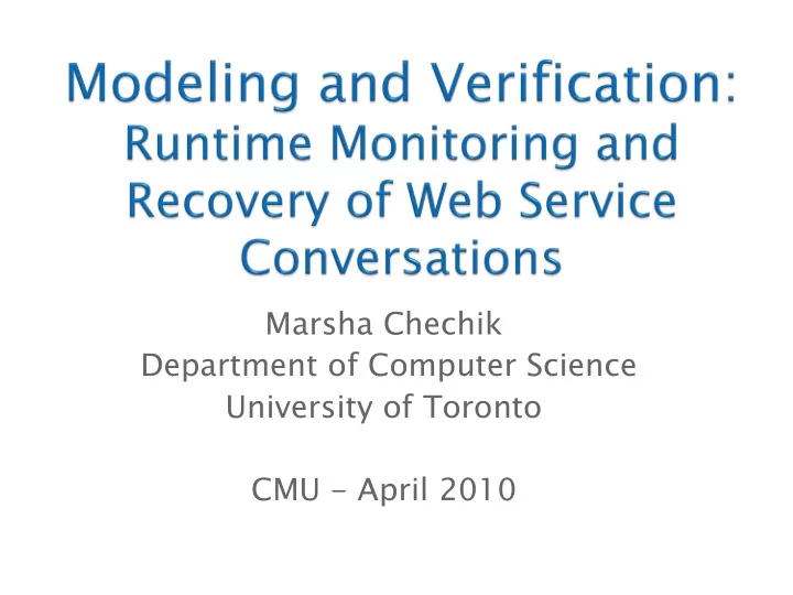 marsha chechik department of computer science university