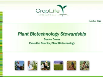 Pla  lant  t Bio  iotechnol  echnolog  ogy  y St  Stewa  eward  rdship  Denis  ise Dewar  Execu