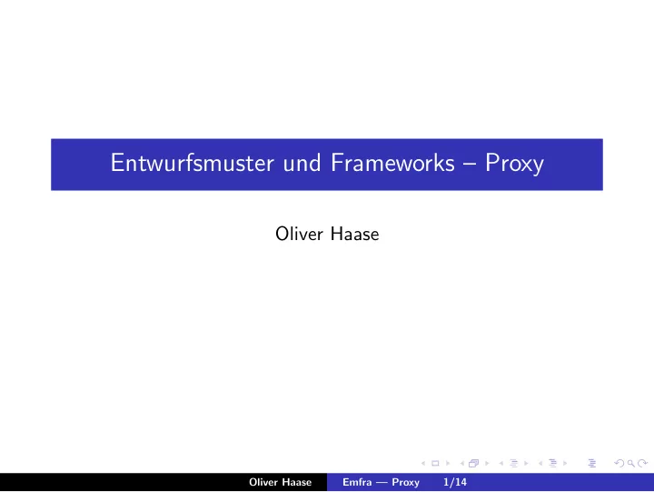 entwurfsmuster und frameworks proxy