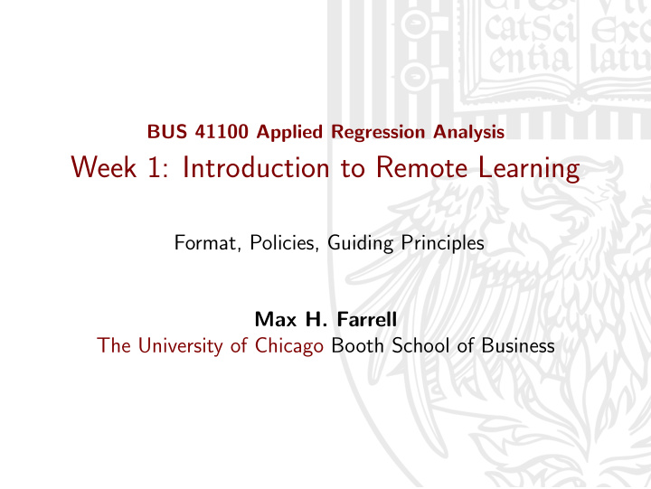 week 1 introduction to remote learning