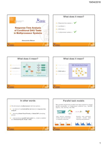 19/04/2016  What does it mean?   Response-time analysis    conditional