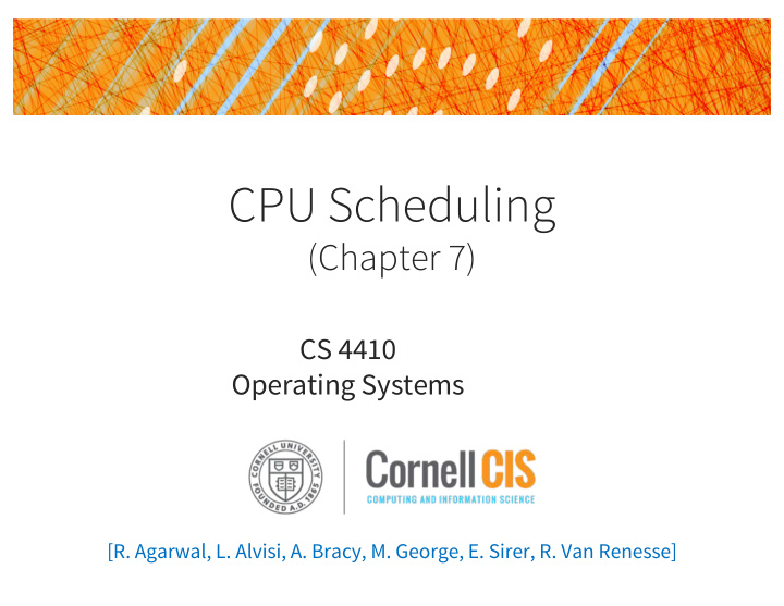 cpu scheduling