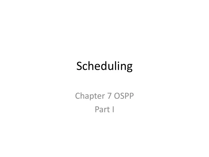 scheduling