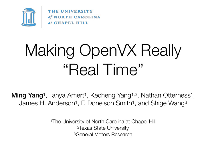 making openvx really real time