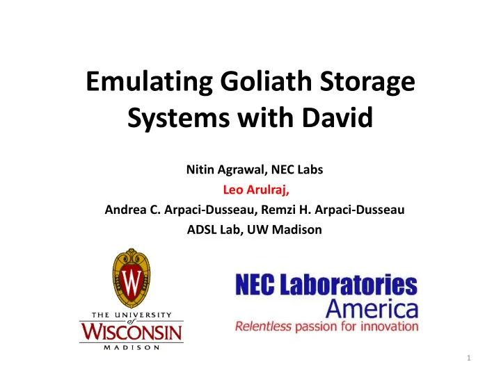 emulating goliath storage