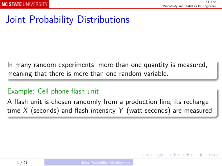 joint probability distributions