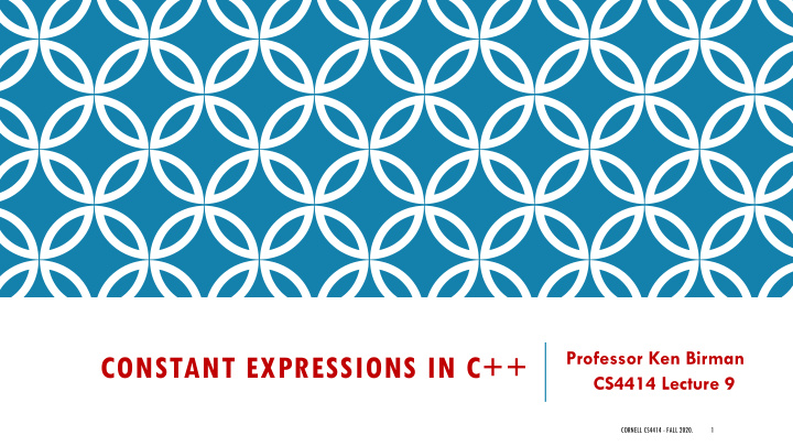 constant expressions in c