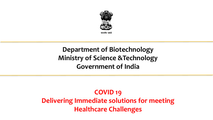 department of biotechnology