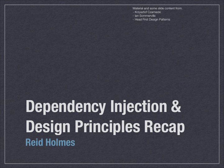 dependency injection design principles recap