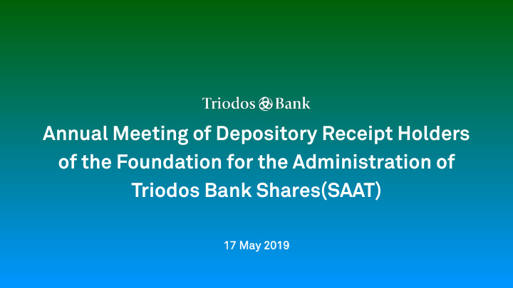 annual meeting of depository receipt holders of the