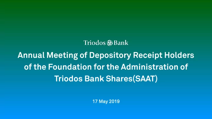 annual meeting of depository receipt holders of the