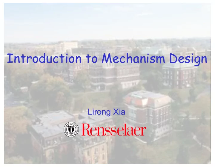 introduction to mechanism design