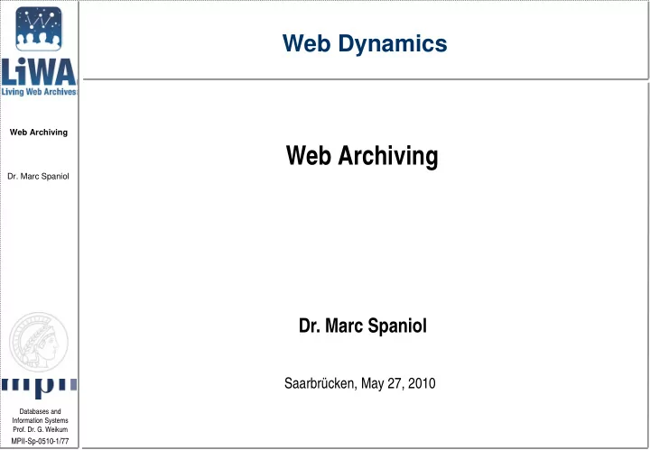 web archiving