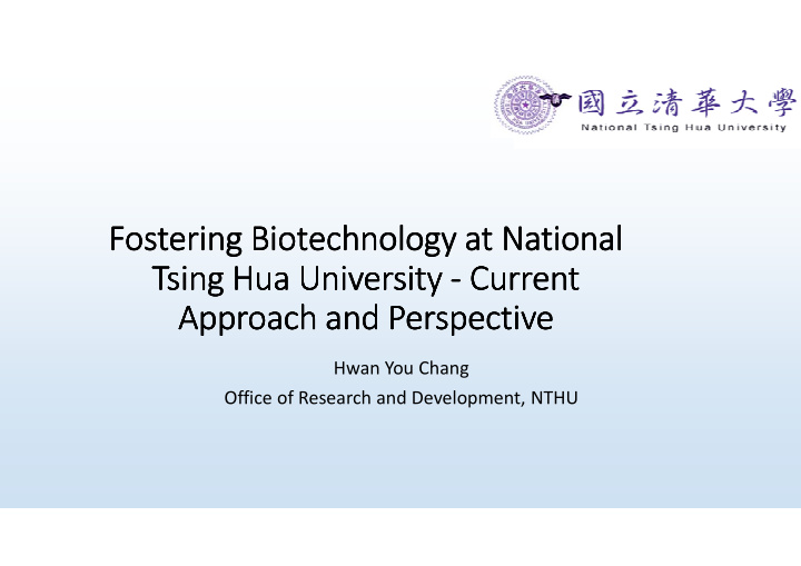 fostering biotechnology at national fostering