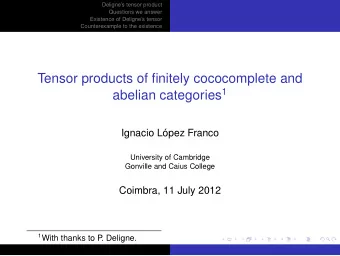 Tensor products of finitely cococomplete and abelian categories 1  Ignacio Lpez Franco