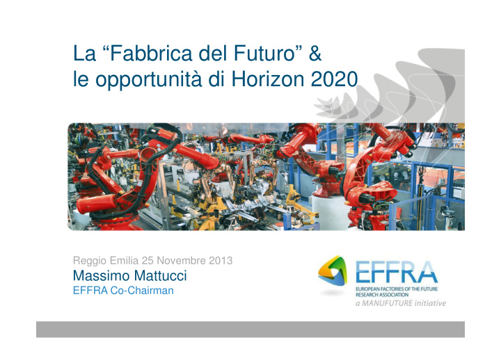la fabbrica del futuro le opportunit di horizon 2020
