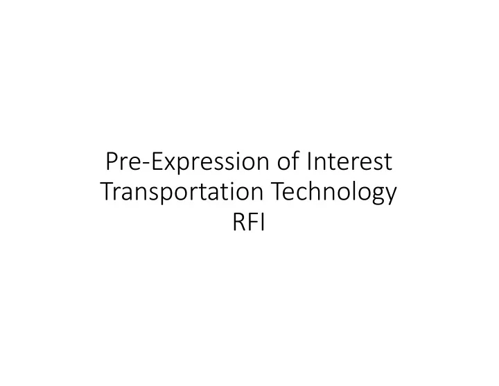 pre expression of interest