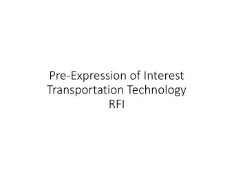 Pre-Expression of Interest Transportation Technology  RFI Procurement Process  Sign  in sheet