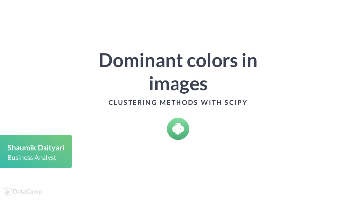dominant colors in images