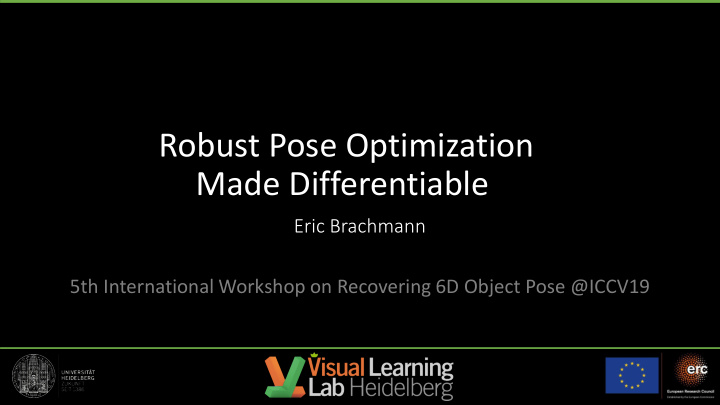 robust pose optimization made differentiable