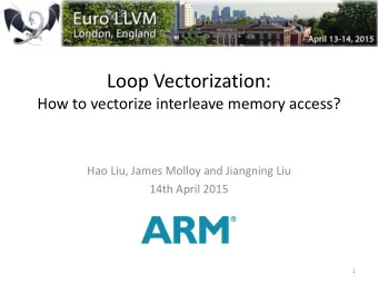 Loop Vectorization:  How to vectorize interleave memory access?  Hao Liu, James Molloy and