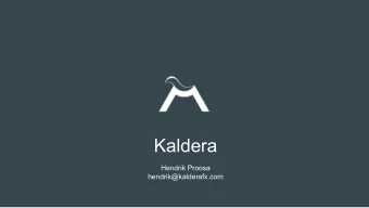 Kaldera  Hendrik Proosa  hendrik@kalderafx.com  Field of work  2D/3D visualization and animation