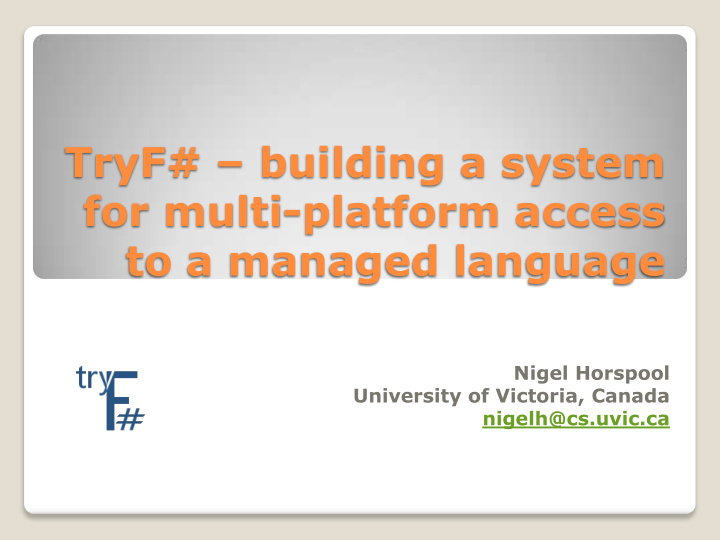 tryf building a system