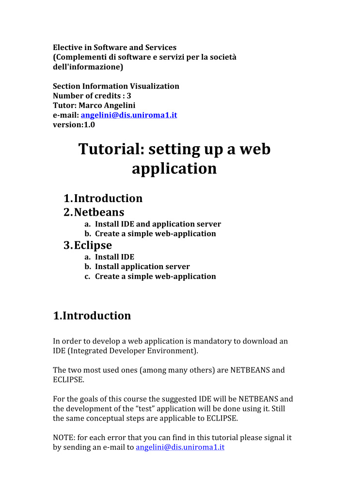 tutorial setting up a web application