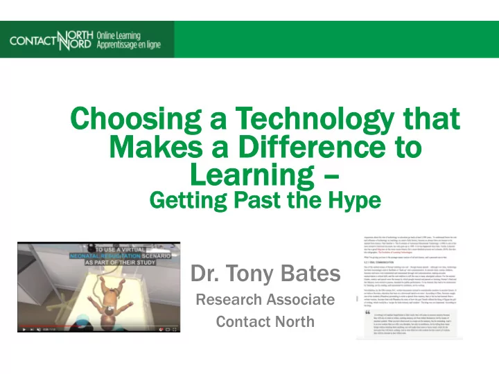 choosing a a t technology t that makes a a d difference t