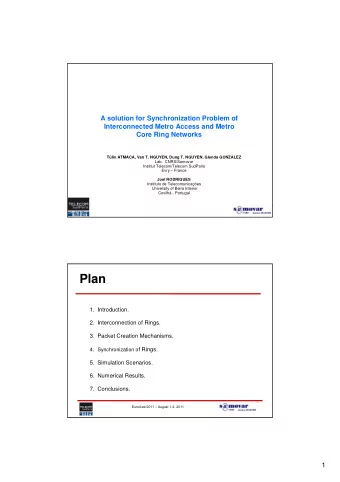 Plan  1. Introduction.  2. Interconnection of Rings.  3. Packet Creation Mechanisms. 4.