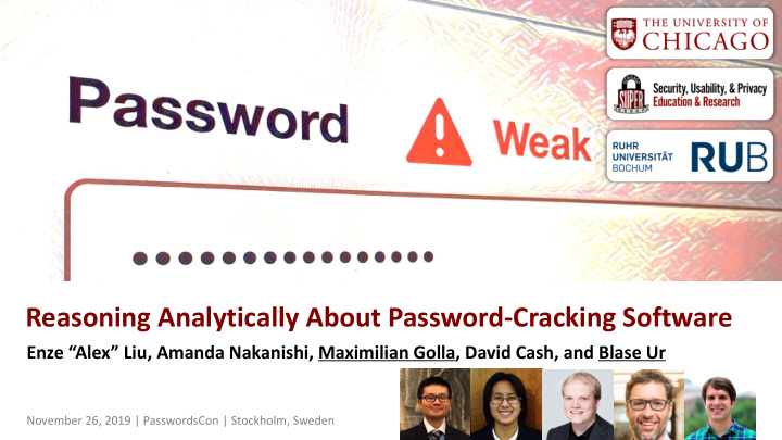 reasoning analytically about password cracking software