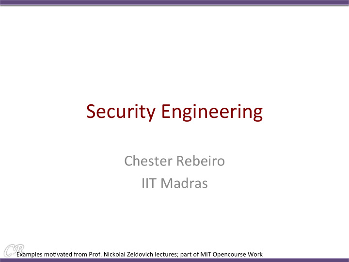 security engineering