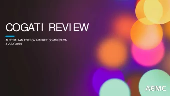 COGATI REVIEW  AUSTRALIAN ENERGY MARKET COMMISSION  8 JULY 2019  WELCOME  COGATI PUBLIC FORUM  2