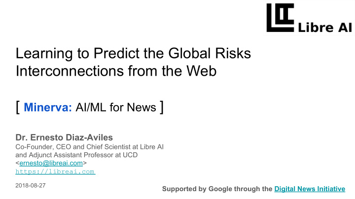 learning to predict the global risks interconnections