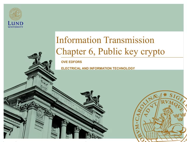information transmission chapter 6 public key crypto