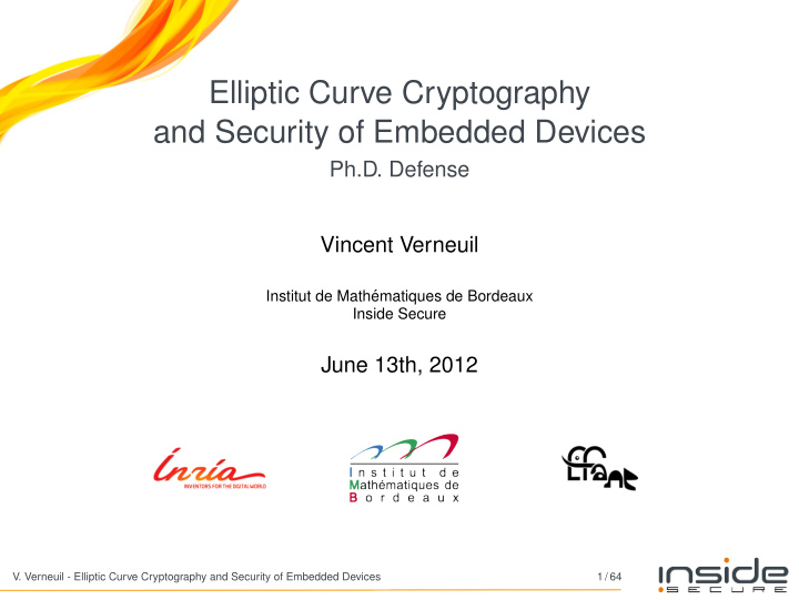 elliptic curve cryptography and security of embedded