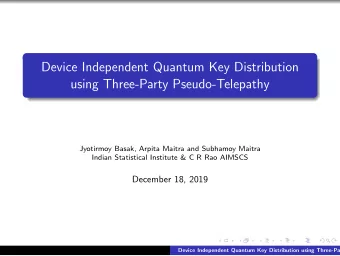 Device Independent Quantum Key Distribution  using Three-Party Pseudo-Telepathy  Jyotirmoy Basak,