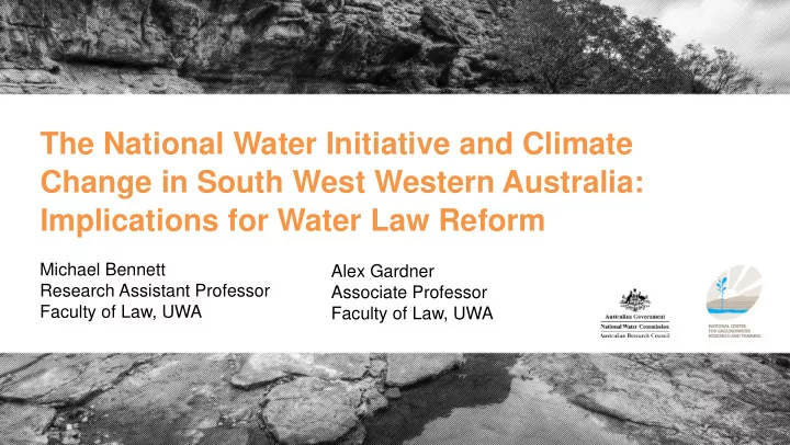 the national water initiative and climate change in south