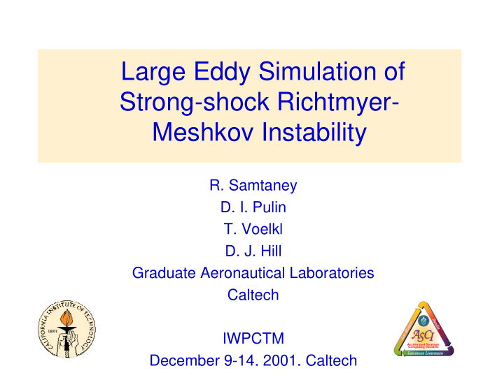 large eddy simulation of strong shock richtmyer meshkov