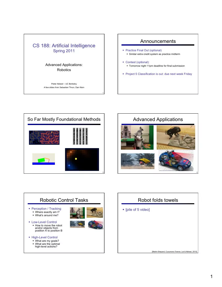 announcements cs 188 artificial intelligence