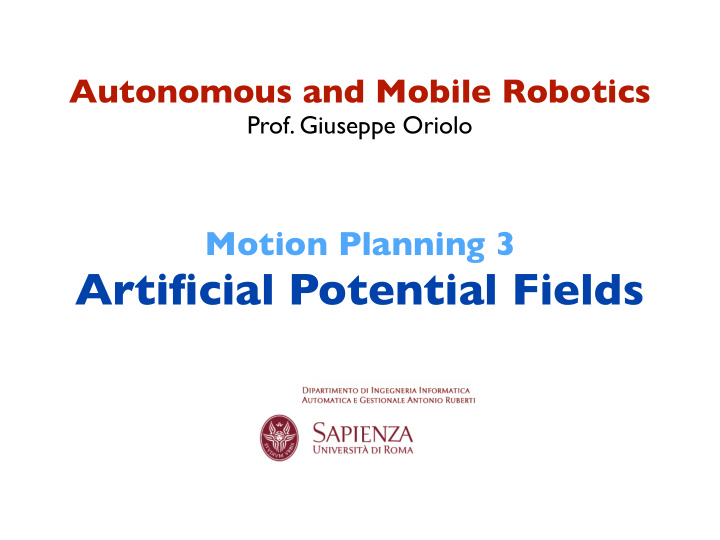 artificial potential fields