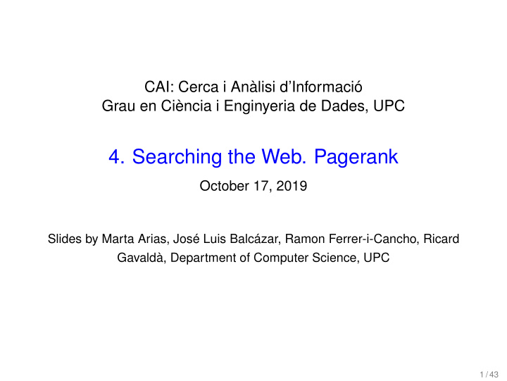 4 searching the web pagerank