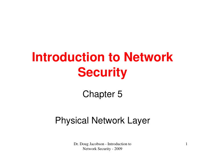 introduction to network security