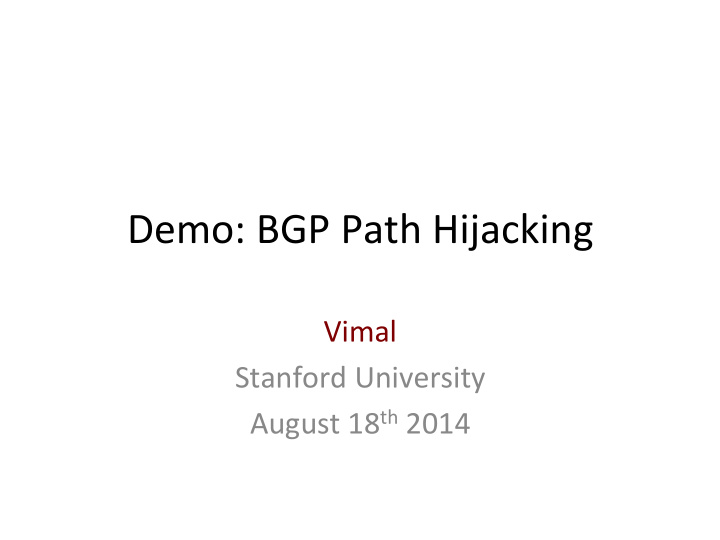 demo bgp path hijacking