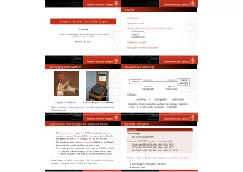 Outline  Crypto intro  Computer Security: Secret Key Crypto  Symmetric crypto  Achieving security