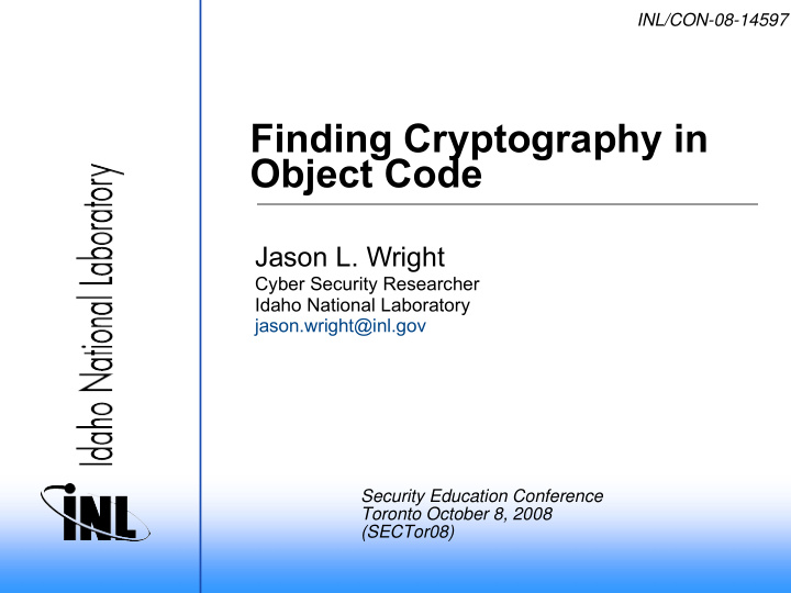 finding cryptography in object code